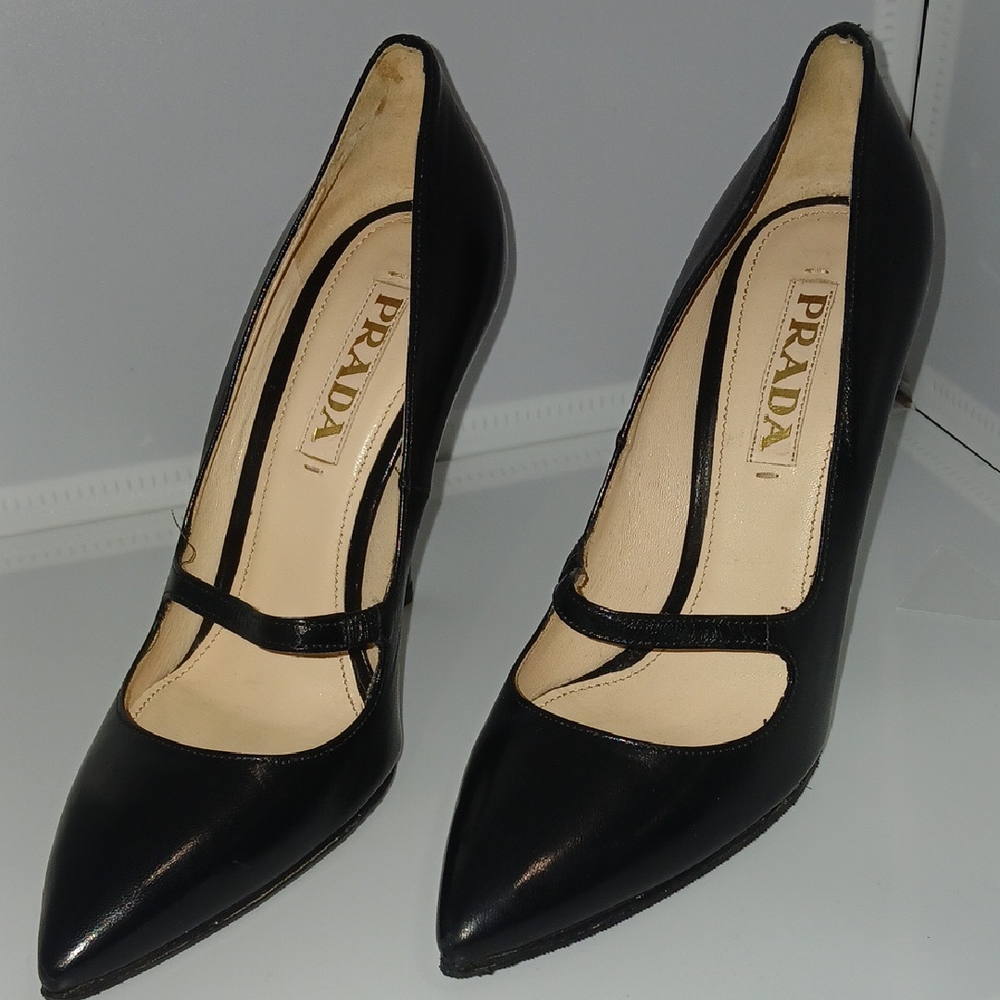 Prada Black Patent Leather Heels with Stiletto